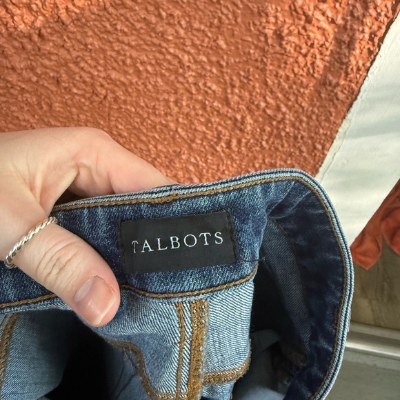 Talbots Pants Womens 4 Straight Modern Ankle Jean Green Velvet Trim *Altered* - Picture 6 of 7